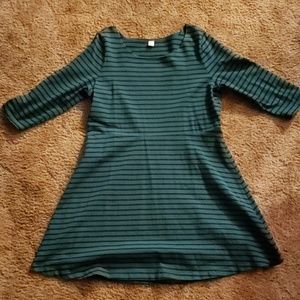 Ponte-Knit Boat Neck Fit & Flare Dress